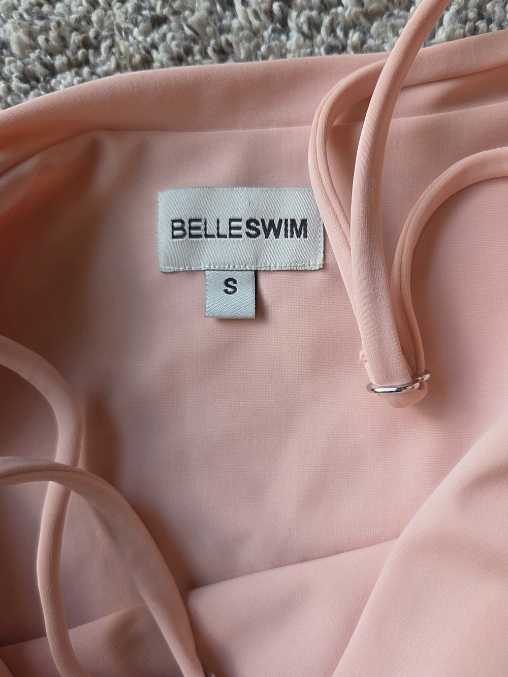 BelleSwim Peach One-Piece Swimsuit with Slim Adjustable Straps